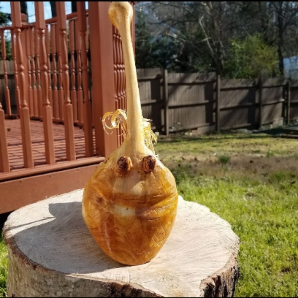 Hand Carved Tree Log Wood Angler Fish Sculpture - Picture 1 of 6